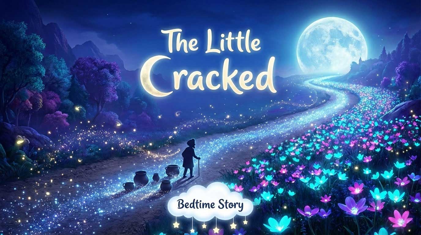 YouTube thumbnail showing a water bearer on a magical glowing trail of flowers leading to a giant moon by Inspirious Design