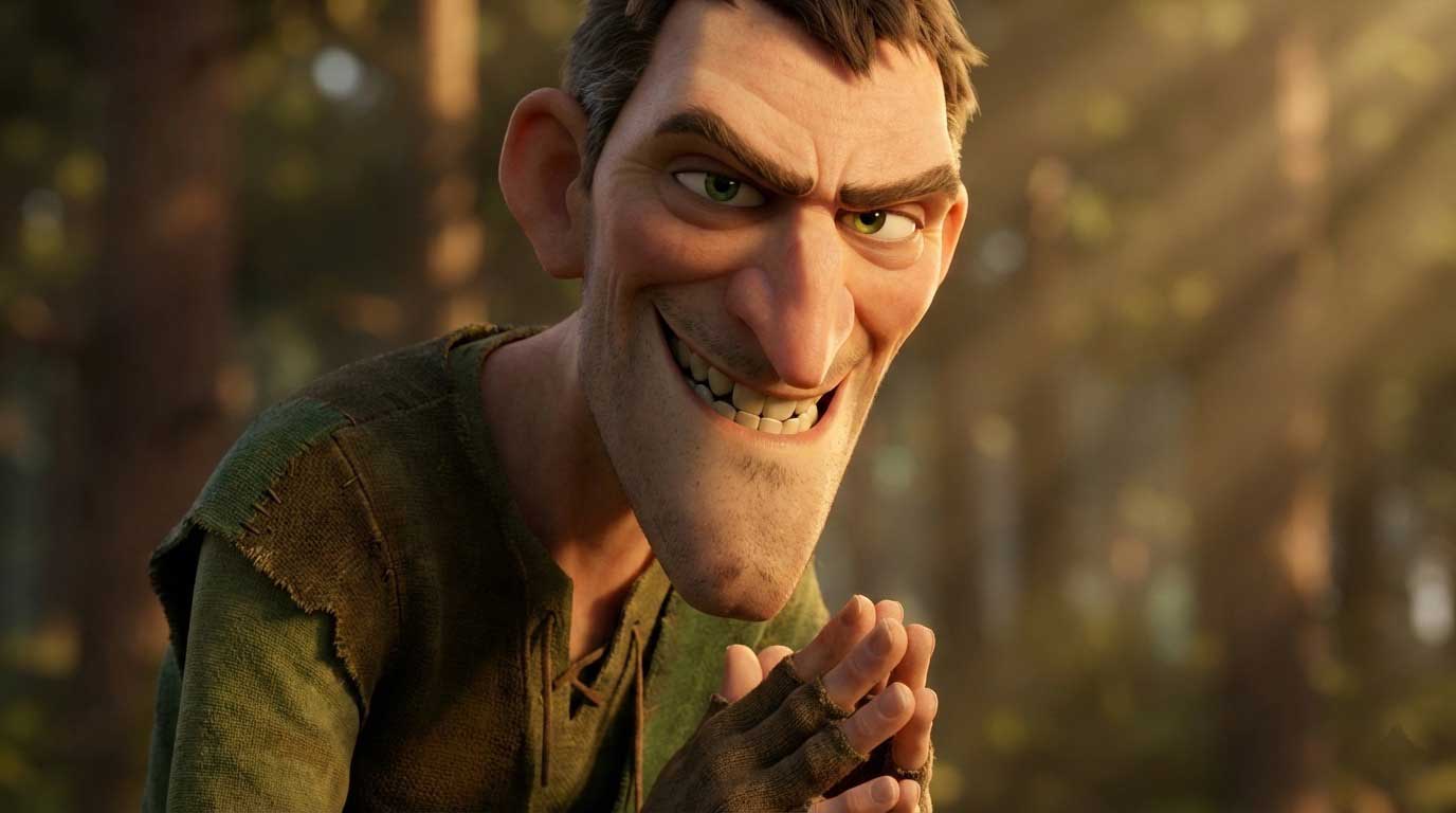 3D AI animated villainous greedy neighbor character by Inspirious Design