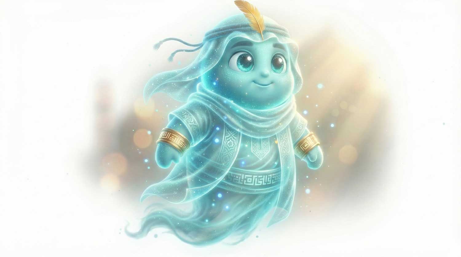 Cute 3D AI blue Ring Spirit character design by Inspirious Design